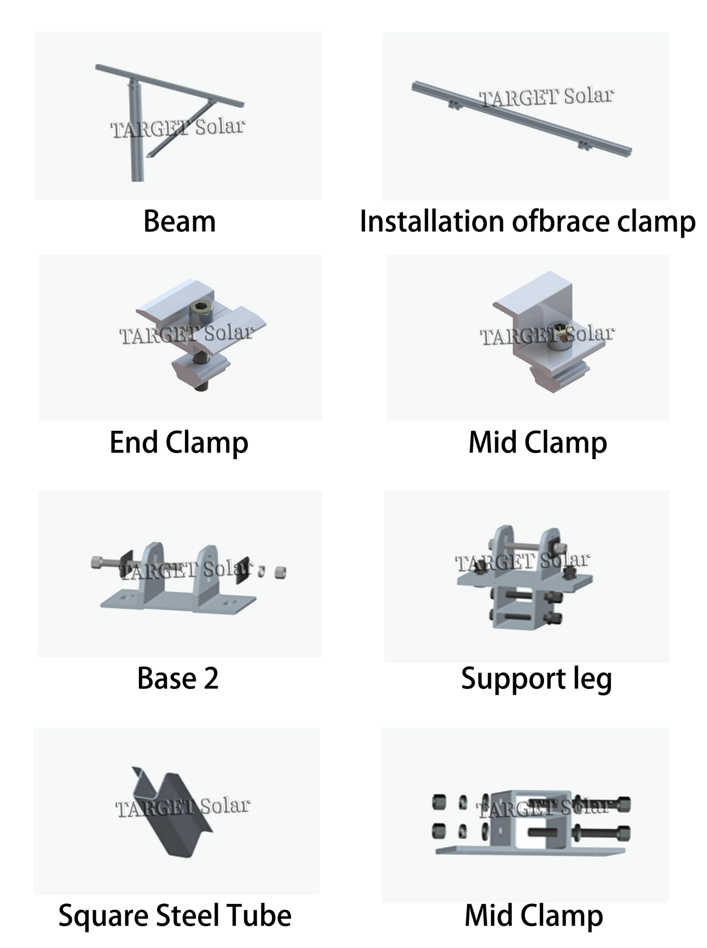 TARGET Solar Reasonably priced aluminum alloy photovoltaic frame, solar ground installation system, solar power generation system, ground installation bracket