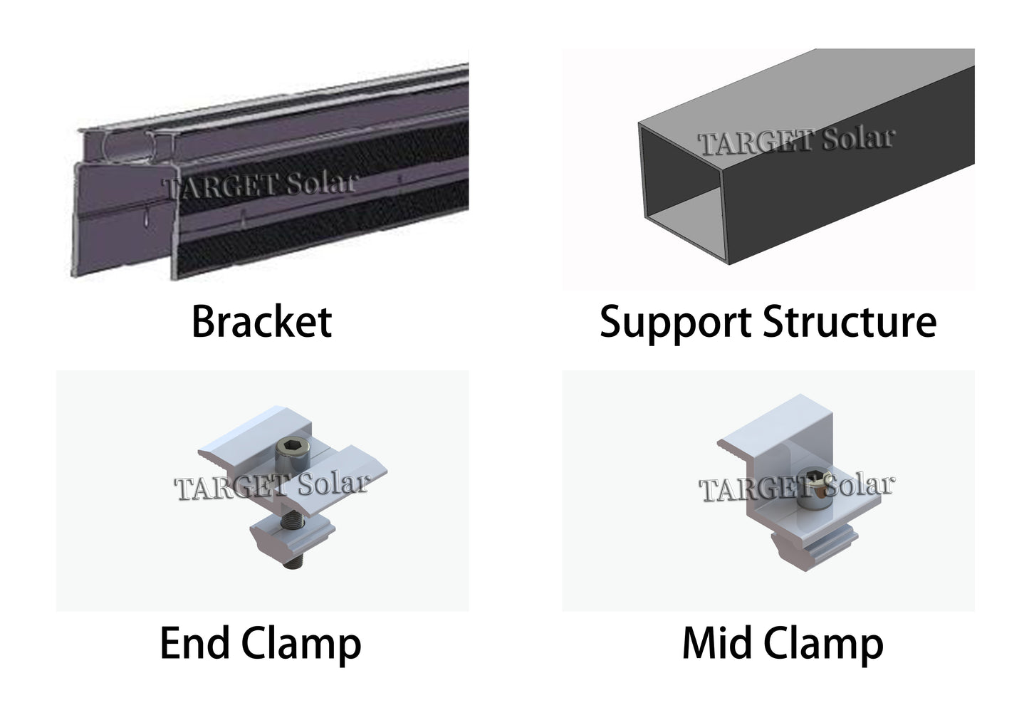 Flat roof solar installation system aluminum alloy installation bracket