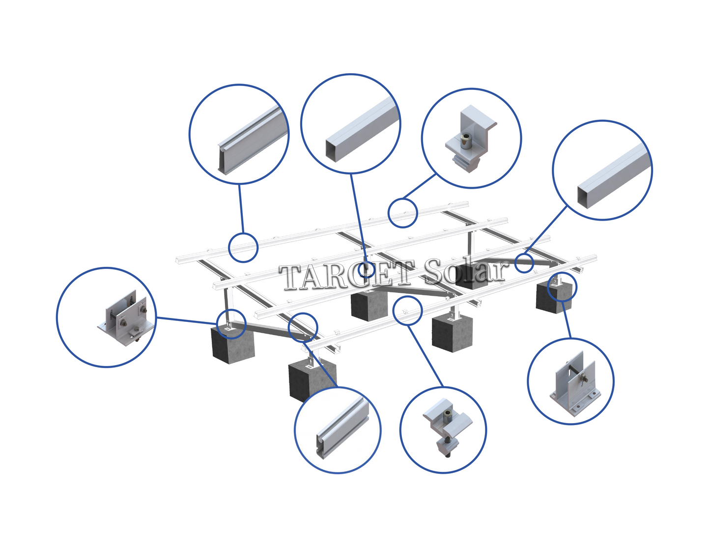 TARGET Solar High strength solar panel pile ground installation bracket aluminum alloy bracket ground installation system