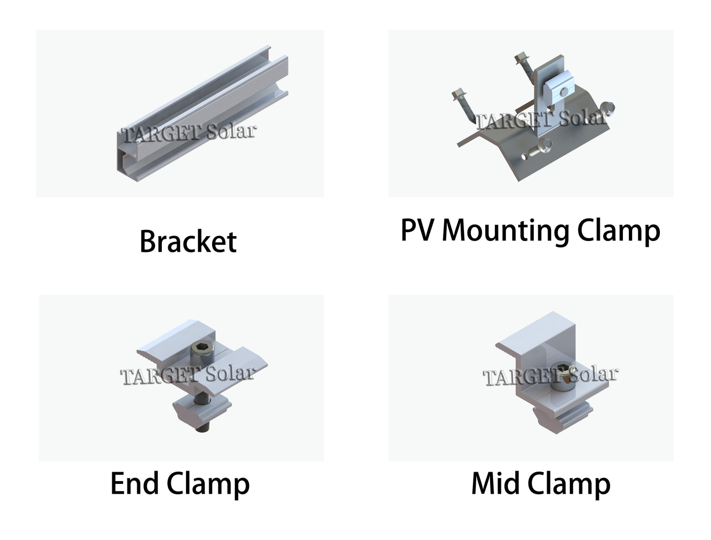 Solar photovoltaic cell installation guide rail aluminum alloy solar structure bracket