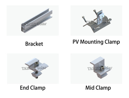 Solar photovoltaic cell installation guide rail aluminum alloy solar structure bracket