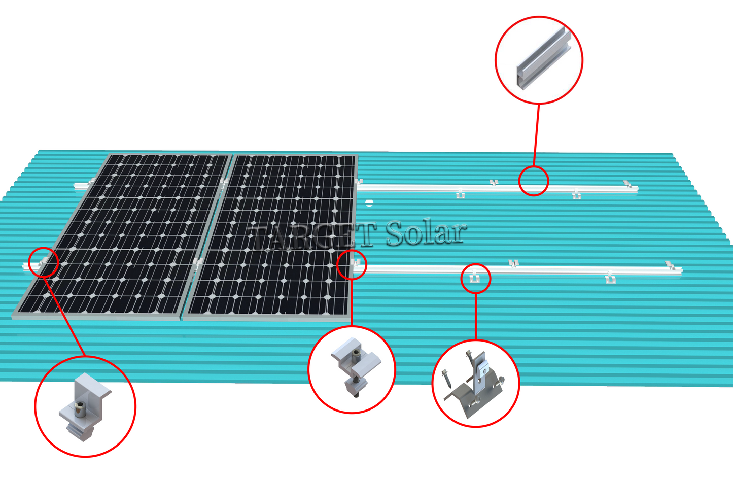 Solar photovoltaic cell installation guide rail aluminum alloy solar structure bracket