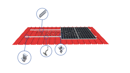 TARGET Solar Solar metal roof installation system Photovoltaic roof installation system Solar panel installation bracket Metal roof aluminum alloy bracket