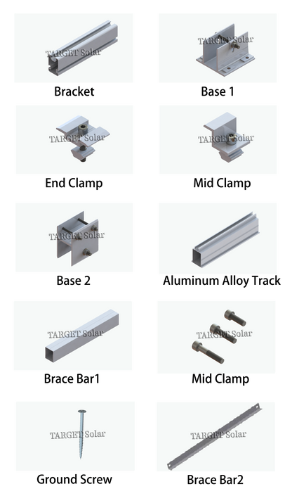 TARGET Solar High strength solar panel pile ground installation, aluminum alloy bracket installation, solar tile ground installation system