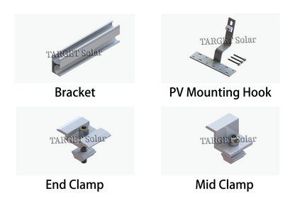 Solar panel installation bracket, resin tile roof installation, solar bracket, solar installation system