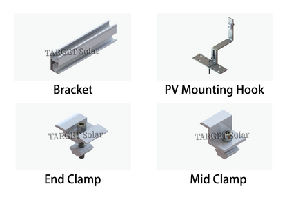 TARGET Solar Solar metal roof installation system Photovoltaic roof installation system Solar panel installation bracket Metal roof aluminum alloy bracket