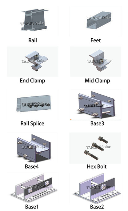 TARGET Solar Lightweight waterproof result solar carport aluminum alloy bracket photovoltaic carport installation system