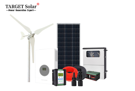 1KW wind solar hybrid system-home solar power wind turbine kits-Off grid