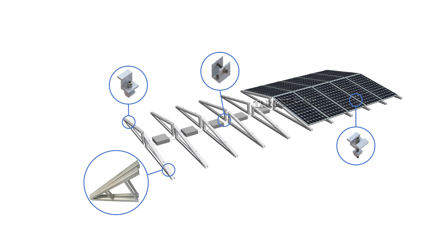 Flat roof solar installation system aluminum alloy installation bracket