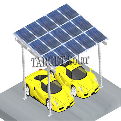 TARGET Solar High intensity solar parking lot installation structure, solar photovoltaic carport installation, aluminum alloy support system