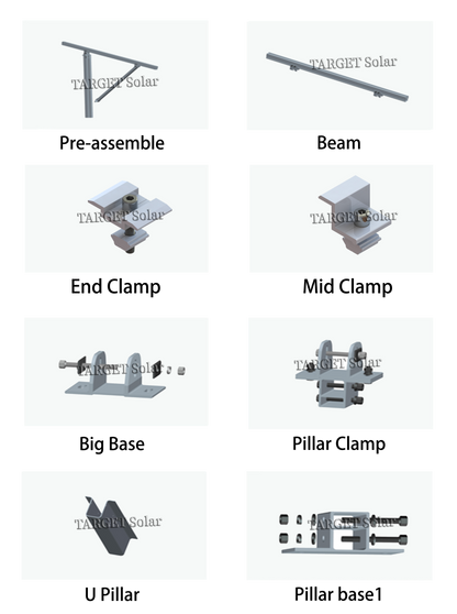 TARGET Solar Solar power station module installation structure, aluminum alloy bracket, ground installation system, solar installation bracket